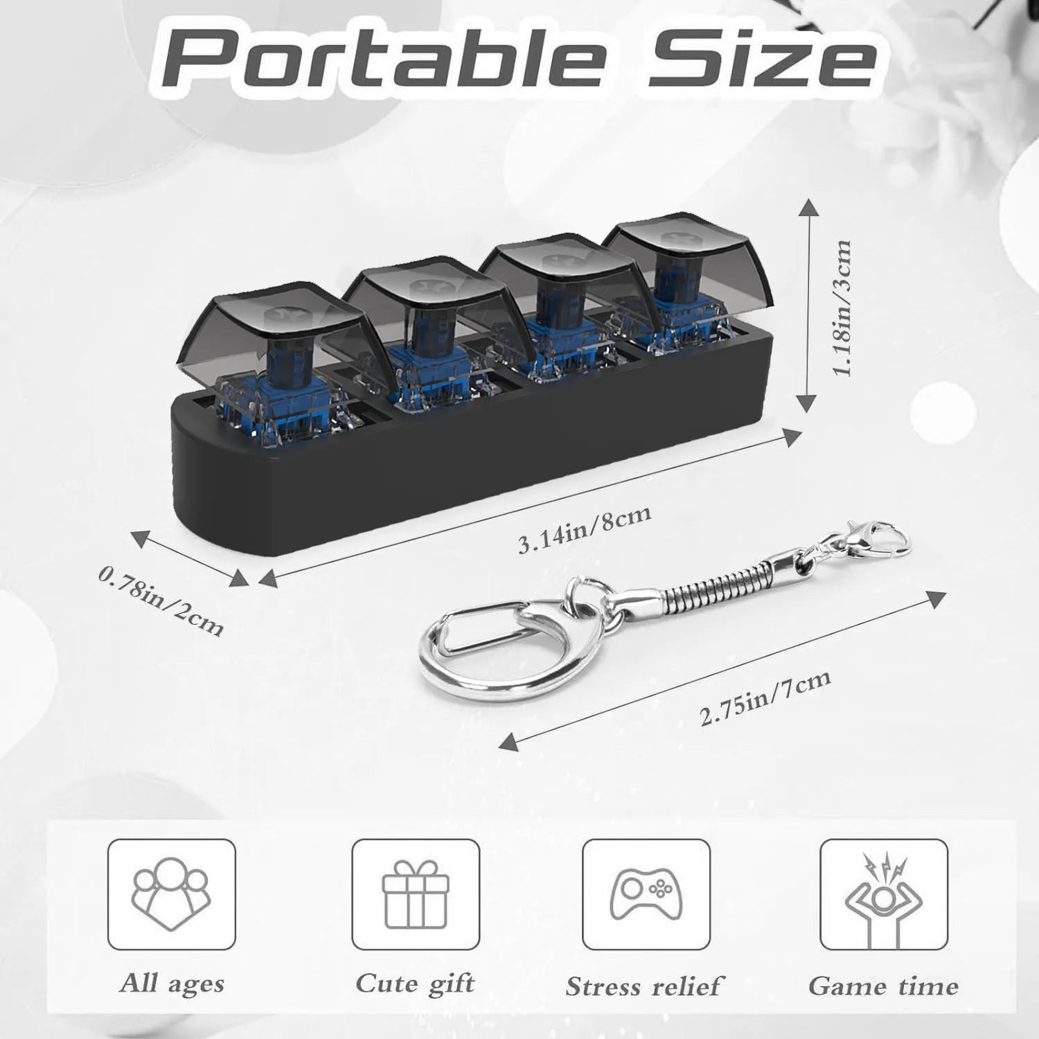 Keychain 4 Tasten Klickbar ohne LED